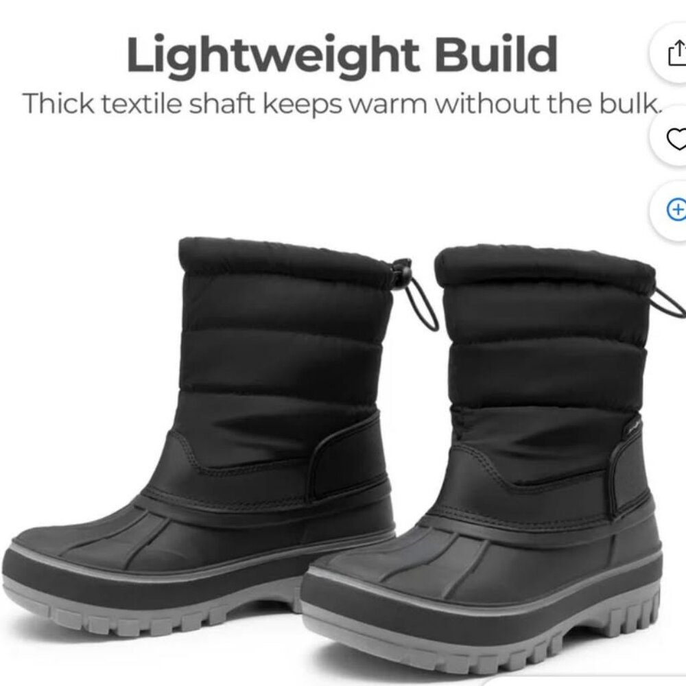 (US 3) Dream Paris Boys Mid Calf Snow Boots Water Resistant Winter Boots Anti Sl